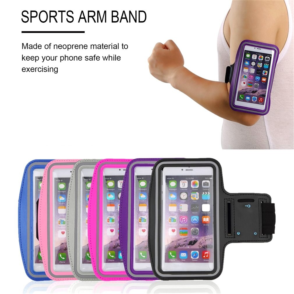 Waterdichte hardloop-jogging-sport-neopreen armband hoes met reflecterende strip voor iphone 6 plusarm heren anti-klop