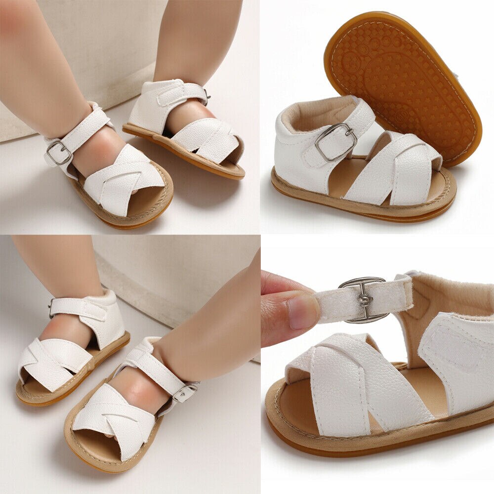 Pudcoco Mädchen Kinder Kinder Sandalen Kind Prinzessin Strand Casual Walking Sommer Kühl Atmungs Sandalen Schuhe 11-13cm 4 farbe: WHITE / 11