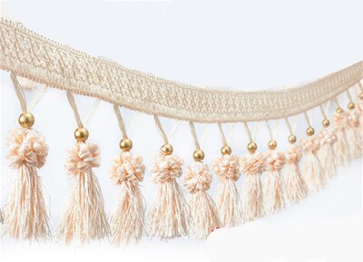 Rideau à franges avec des perles en cuivre en métal de 1M, bricolage soi-même, pour robe latine, rideau de vêtement, accessoires de couture décoratifs, ruban d'habillage: M
