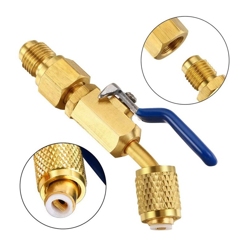 6 Pcs Airconditioning Koelmiddel Schuine Compacte Bal Valve1/4Inch Voor R410A R134A R12 R22 Ac Hvac