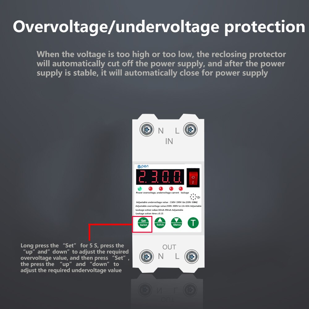 Intelligente Automatische Reclosing Lekkage Protector Circuit Breaker Bliksembeveiliging Lekkage Bescherming Schakelaar 220V