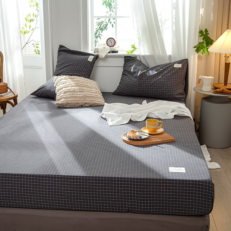 Lakens Thuis Katoenen Hoeslaken Koningin Koning 150X200 180X200Cm Matras Cover Voor Kids Volwassenen dubbele Enkele Maat Geen Kussensloop: 5 / 180X200X25cm