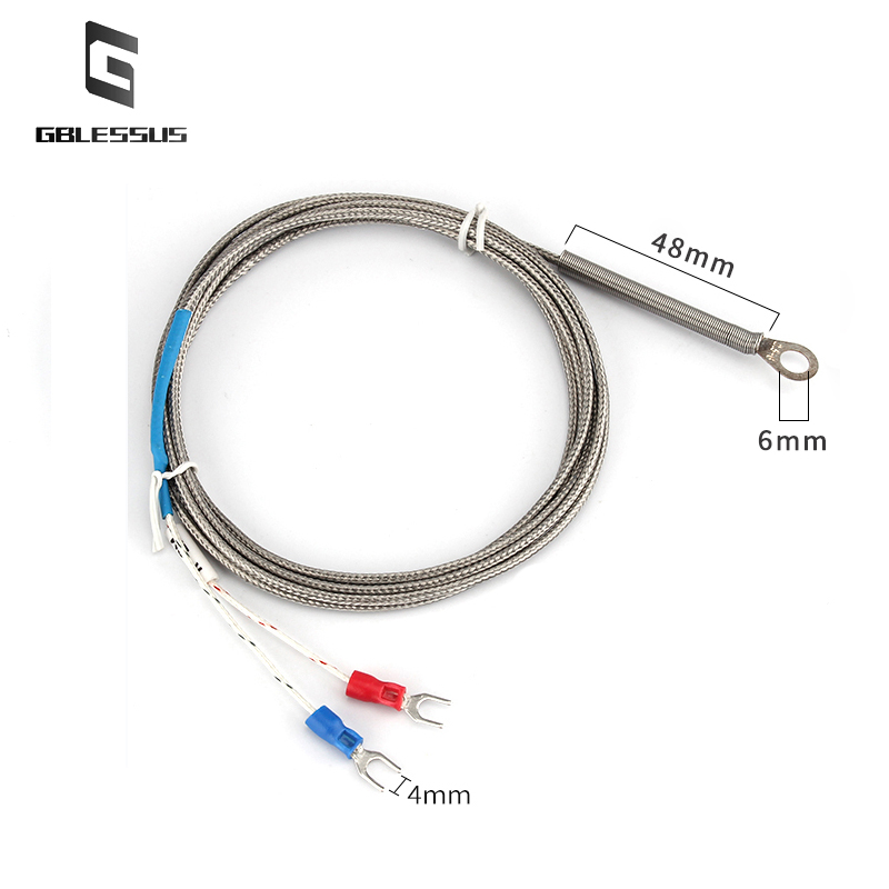 Hole Washer Thermocouple 6mm Inner Hole K/E Type Temperature Sensor Probe UT Terminal 1/5M Industrial Temperature Controller