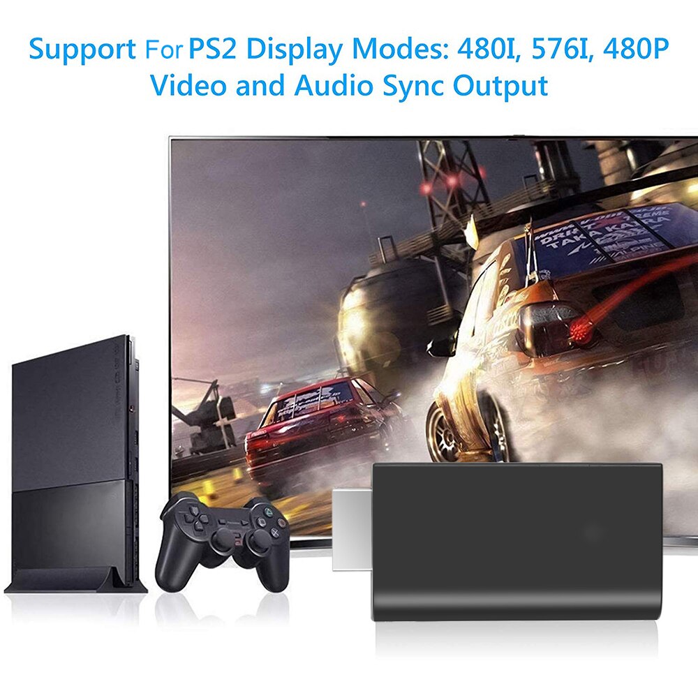 Kebidu für PS2 HDMI Video Konverter Adapter mit 3,5mm Audio- Ausgang für PS2 1W 3W 5W modell Unterstützung 480i 576i 480p