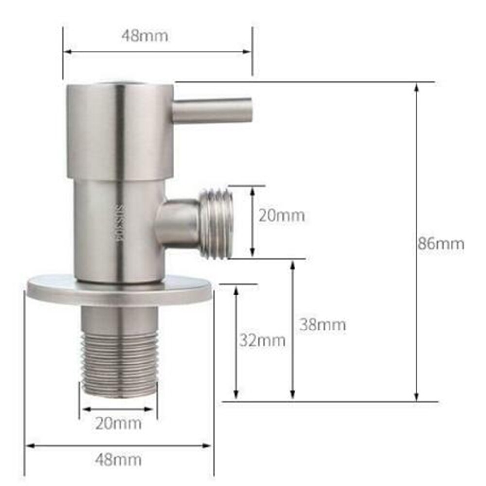 Wall Stainless Steel Angle Valve G1/2\\\\\\\\\\\\\\\" Kitchen Bathroom Toilet Water Stop Valve Brushed Nickel 1x Shut Off Valve