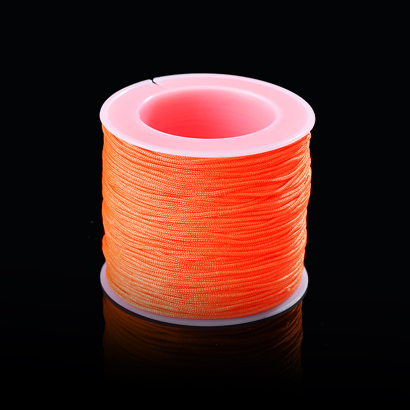 50Meters/Roll 0.8mm Neon Nylon Cord Thread Chinese Knot Macrame Cord Bracelet Braided String DIY Tassels Beading String Thread: neon orange