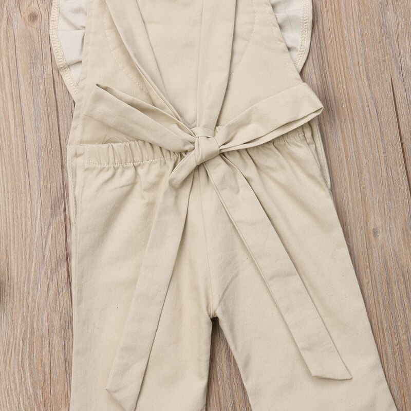 Princess 1-6 Years Kids Girls Boot Cut Pants Heart-shaped Drawstring Cute Overalls Clothes Outfits