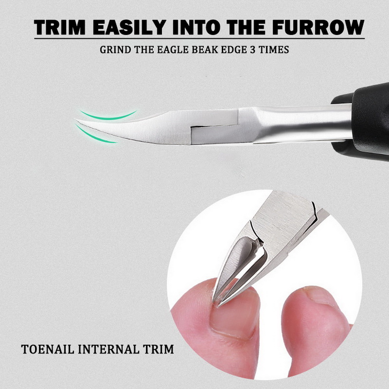 Toe Nail Clippers Remove Dead Skin Nail Correction Nippers Ingrown Toenail Cuticle Scissor Edge Cutter Thick Pedicure Care Tool