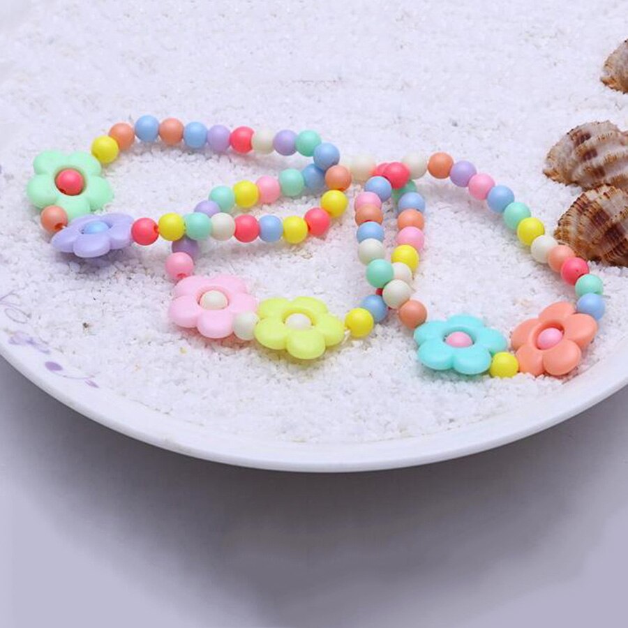 Gelegentliche Farbe Blumen Schmuck einstellen für freundlicher Nette Halskette Armbänder für Mädchen Prinzessin Strand Schmuck Baby freundlicher T163