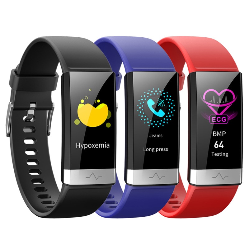 V19 Braccialetto Intelligente ECG + PPG Frequenza Cardiaca Misuratore di Pressione Sanguigna di Ossigeno Monitoraggio del Sonno Bluetooth Inseguitore di fitness Astuto Della Vigilanza