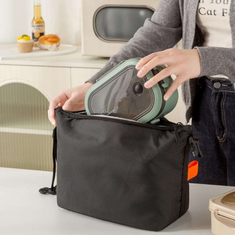 Lunch Box Bag Zipper Closure Large Capacity Waterproof Lunch Carrier Easy to Clean Portable Bento Bag Insulation Pouch