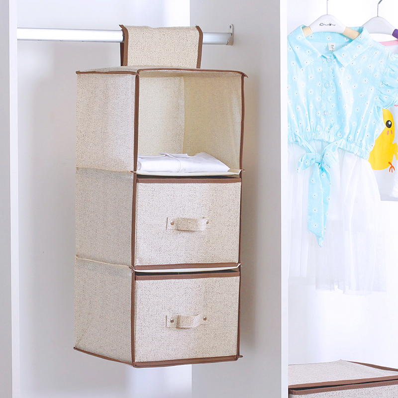 Hanging Closet Organizer Storage 6-Shelf, Easy Mount Foldable Hanging Closet Wardrobe Storage Shelves,Shoes Accessories Storage: 3 shelves27X27X60 C