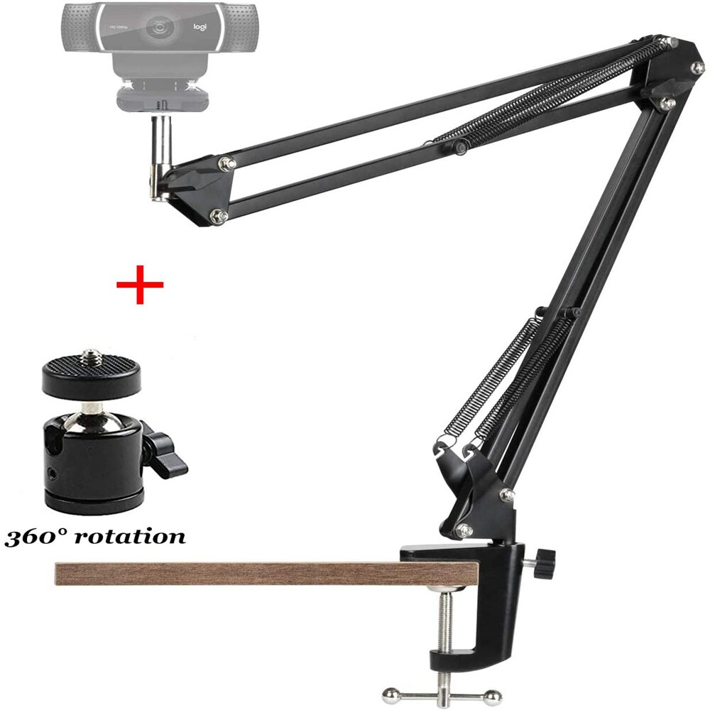 Desktop Microphone Stand Adjustable Suspension Arm Stands Stabilizer Webcam Holder for Logitech Web Camera C922 C930e C930 C920
