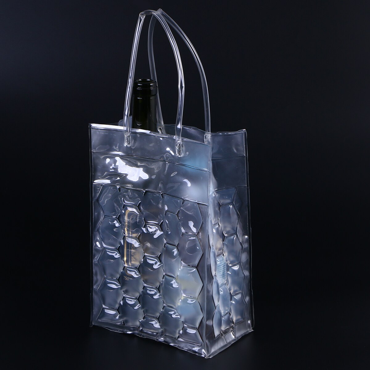 1pc 750ml Environmental Friendly PVC Wine Bottle Chill Cooler Ice Bag 4 Sides Wine Beer Gel Carrier Chilling 2 Bottles Capacity