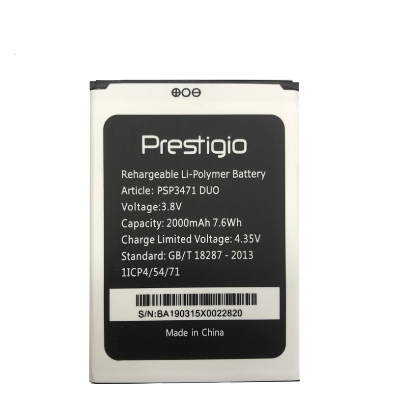 2000 mAh Bateria de Substituição Para Prestigio DUO Wize PSP3471 Q3 PSP3471DUO Batterie bateria Do Telefone Móvel