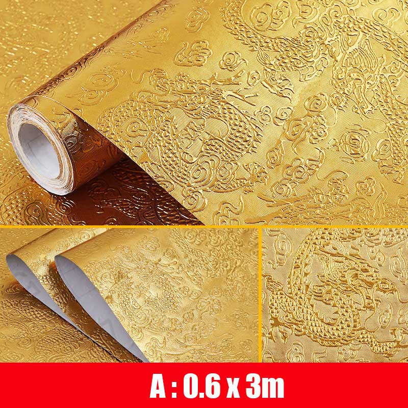 Household Waterproof Cabinets Stickers 0.6m*3/5m Kitchen Oilproof Sticker Table Cover Mat Sticker Self-adhesive Drawer Wallpaper: A(0.6x3m)