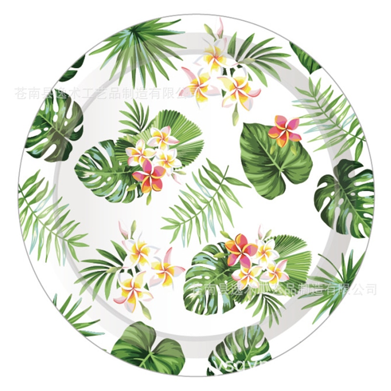 Flamingo Paper Plate Napkin Dispasable Tableware Hawaii Party Straw Cup Happy Birthday Party Decoration Aloha Hawaiian xx74