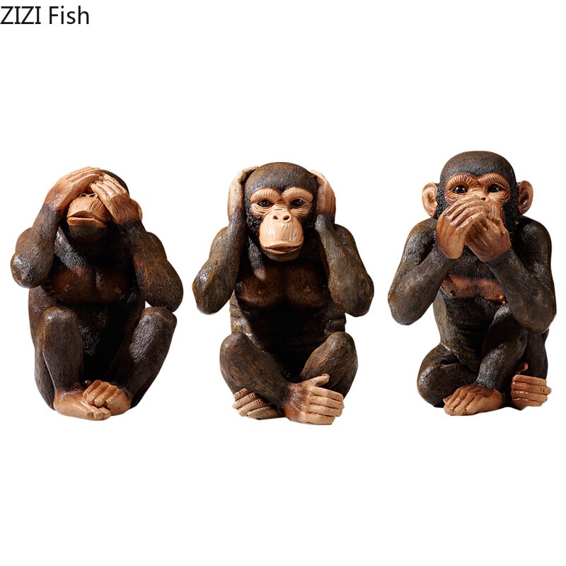 Hars Beeldjes Retro Aap Ornamenten Zen Dier Beeldje Bureau Decoratie Orangutan Simulatie Standbeeld Moderne Home Decor