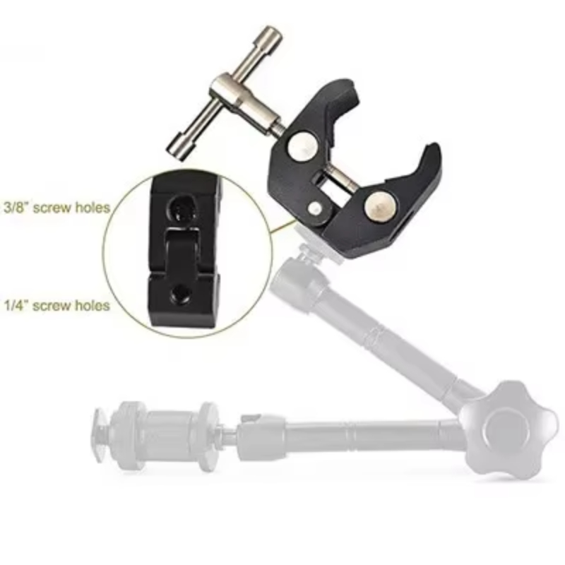Super Klemme 7/11 Zoll verstellbarer magischer Gelenkarm zur Montage von Monitor, LED-Licht, LCD-Videokamera, Blitzkamera, DSLR