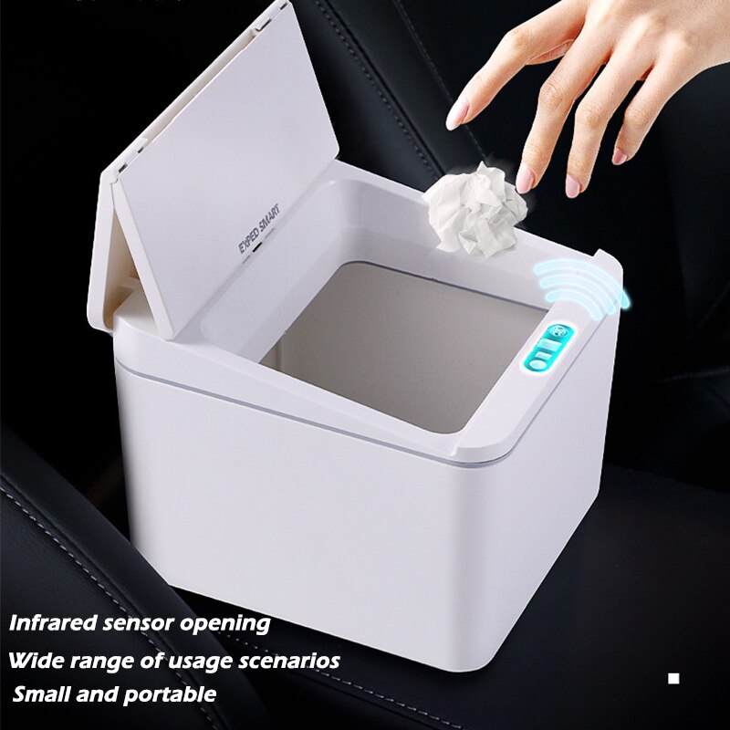 Poubelle de bureau à Induction intelligente 4L/6L, poubelle Portable de voiture, ménage cuisine chambre à coucher, Mini seau de stockage de collations 1 pièce