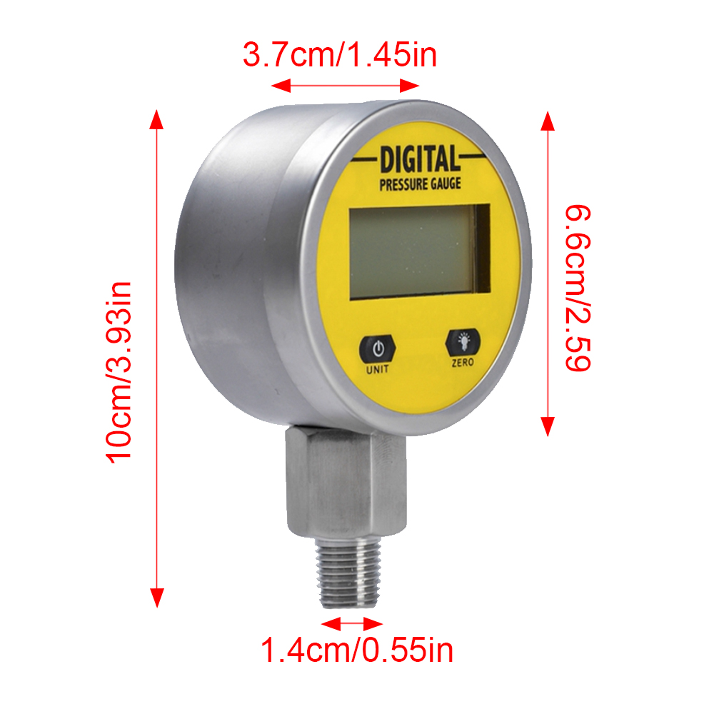 1Pc Pressure Gauges Digital Display Oil Pressure Hydraulic Test Meter 3V 250BAR/25Mpa 2 Points Thread For Gas Water Fuel Liquid