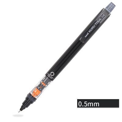 UNI KURUTOGA Mechanical Pencil M5-452 Writing Continuous Sketch 0.5mm Automatic Rotating Activity Pencil: black