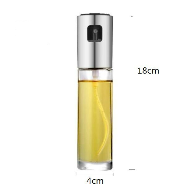 Køkken bagning rustfrit stål olivenolie sprøjte olie spray tom flaske eddike flaske olie dispenser madlavning salat bbq  wf713110: 1 stk glas