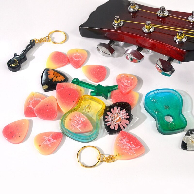 Plectres de guitare en résine époxy, moules plectres en Silicone, fabrication de bijoux pour bricolage, pendentif de clé