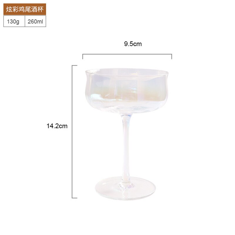 Europa vertikal stripe krystall kopp fargerike vinglass gulltråd bryllupsbeger champagne tilbehør til hjemmeinnredning: Fargerik 260ml
