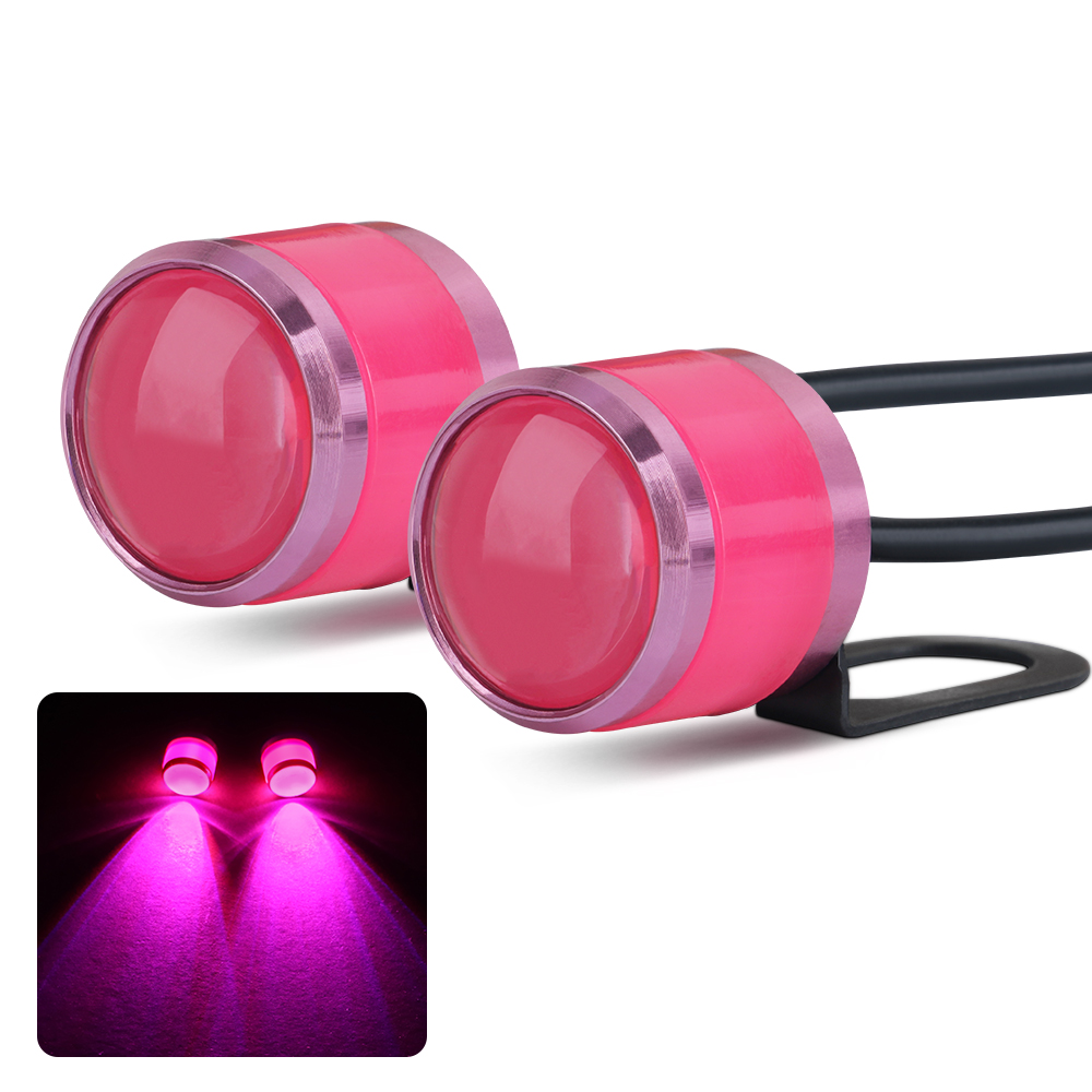 Foco estroboscópico intermitente para motocicleta, luz LED DRL para conducción, lámpara de espejo de ojo de águila, accesorios estroboscópicos para Moto ATV, 2 uds.: Gris