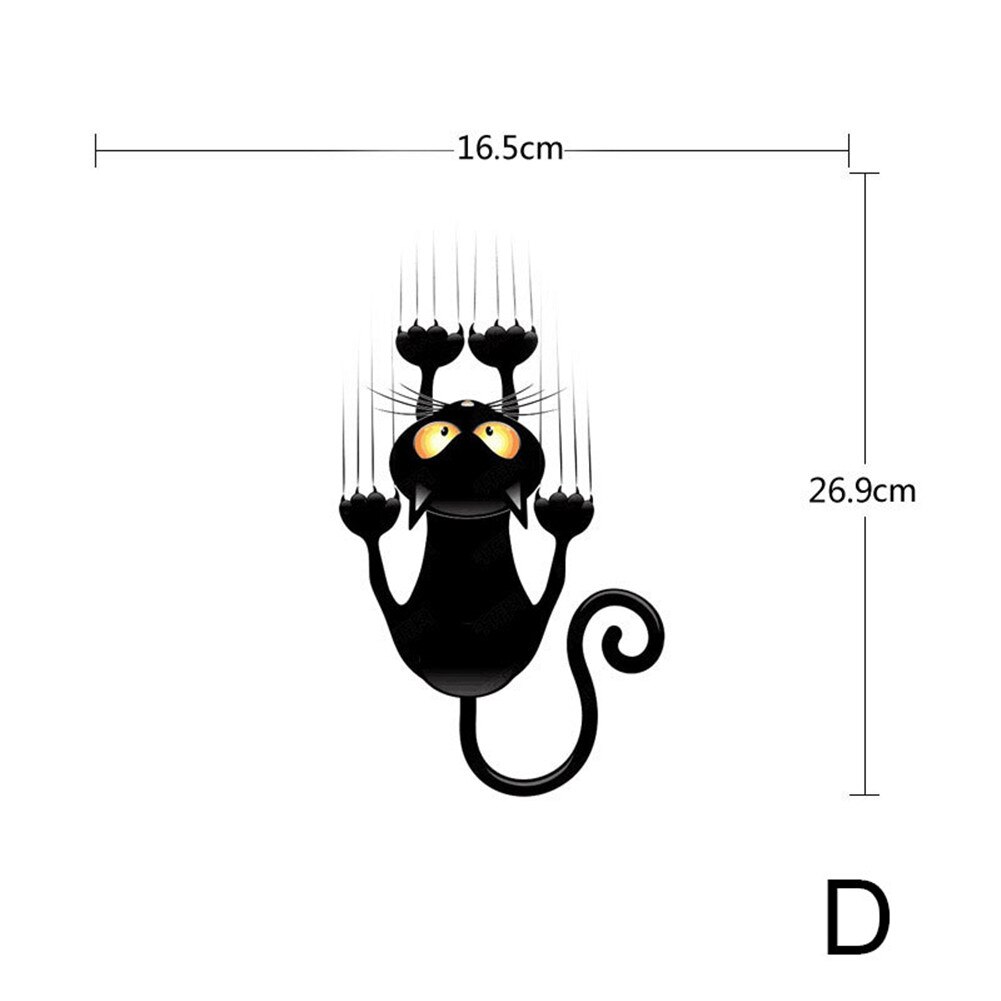 Pegatinas de coche creativas bonitas de simulación 3D, calcomanía autoadhesiva para perro gato, calcomanía para pared para niños, murales extraíbles para habitación: D