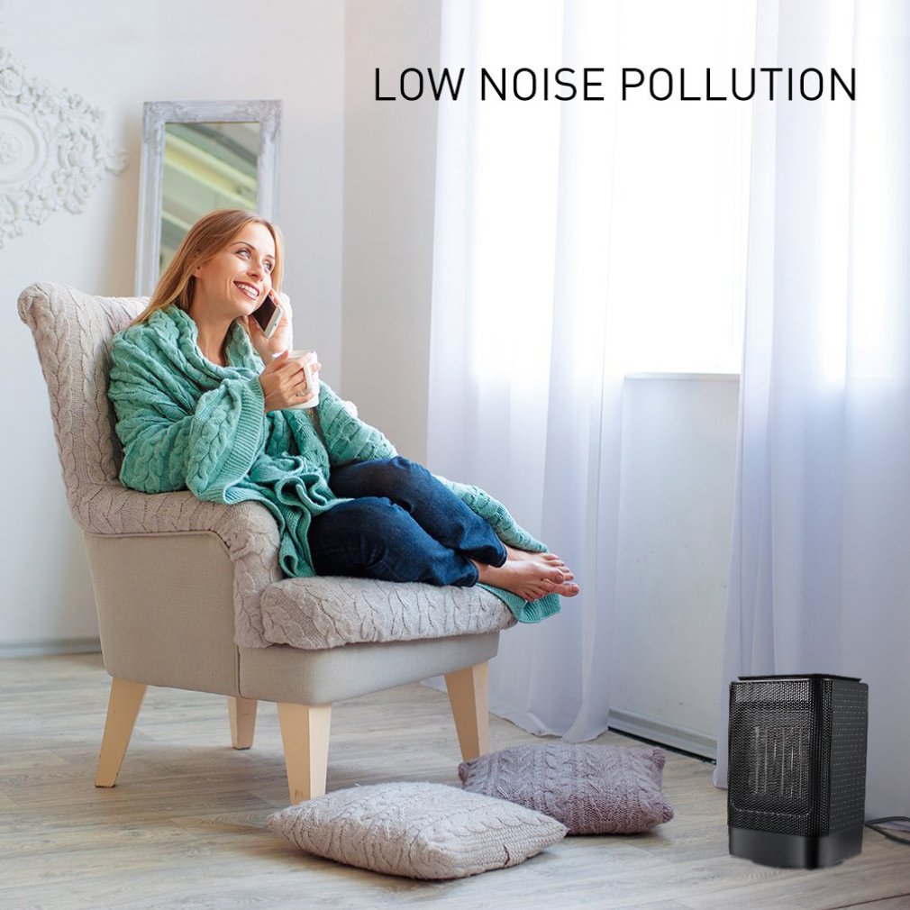 LESHP Portable Mini Electric Stove Ceramic Heater 950W Carrying Handle for Household Desk Floor Home Office Use