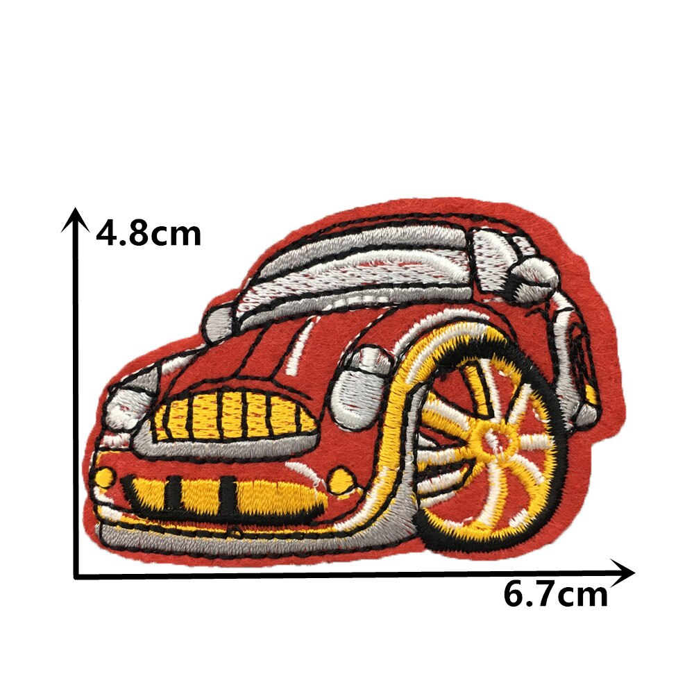 Fashion Cartoon Car łatka naszywka najnowsza termoprzylepna łatka haft szycie ubrań DIY odzież prasowanie akcesoria do aplikacji: C7215