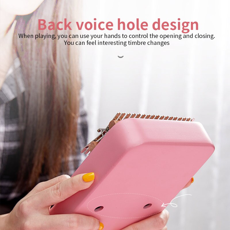 17 Key Mahogany Thumb Piano Musical Instrumentos Musicales Instrument Africa Finger Piano Key Instrumentos Pink Portable Piano
