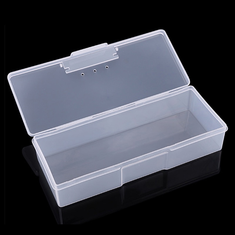 Gennemsigtig negle manicure plast værktøj opbevaringsboks negle priktegning tegning penne buffer slibning filer organisator sag beholder boks