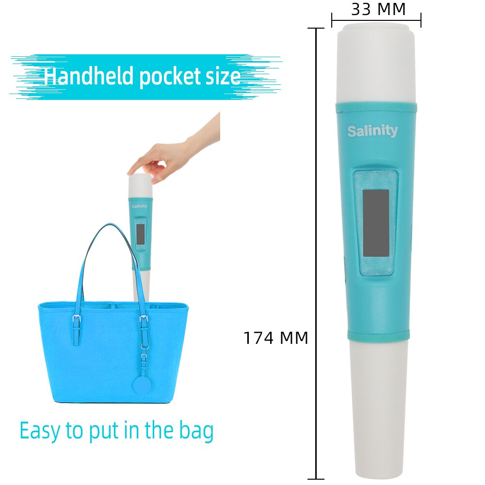 SA-387S Salinity meter Waterproof Salinometer Halometer Salt Gauge Salty Brine Seawater Food Salinity Tester with retail box