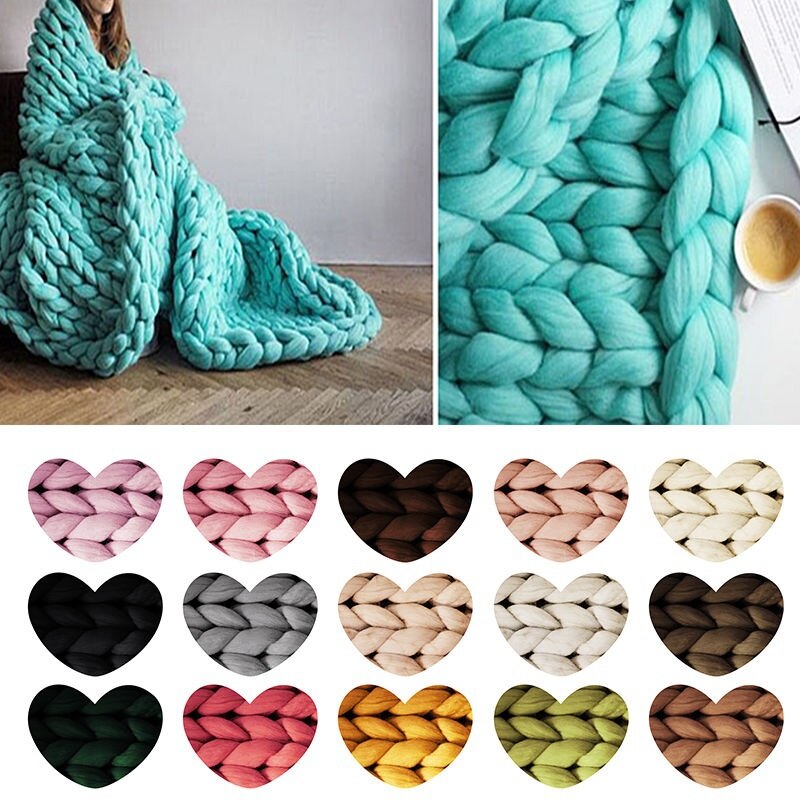 Super Sperrige Arm Stricken Wolle Roving Gestrickte Decke Chunky Wolle Garn Super Dickes Garn Für Stricken/Häkeln/Teppich/hüte D30