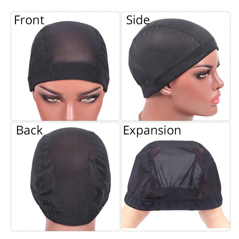 Plussign 12 Stks/partij Spandex Mesh Koepel Pruik Cap Voor Maken Pruik Lijmloze Weven Cap Haar Pruik Netto Met Elastische Band voor Vrouwen Meisjes