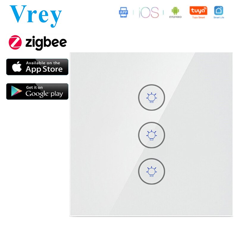 EU Zigbee Touch Switch Smart Home Switcher Light Switch Zero FireWire Control Swticher Google Home Alexa Control Voice Control