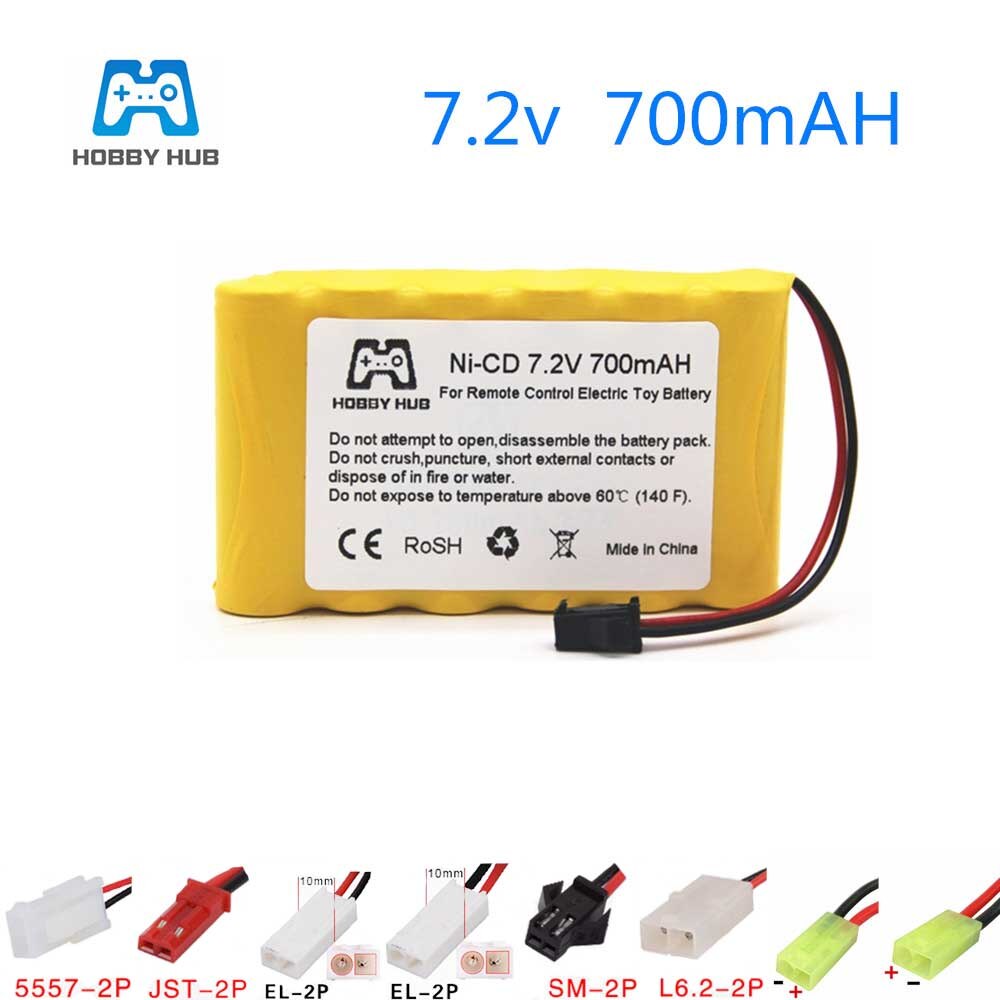 Hobby hub 7.2v AA 700mah NI-CD Battery for RC car Telerobot boat Tank electric toys Remote Control Toys 7.2 v 700 mah aa nicd