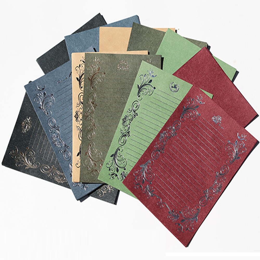 Coloffice 4PCs/Pack Retro Stamping Envelope Paper Stationery Beautiful Romantic Pattern Love Letter Stationery