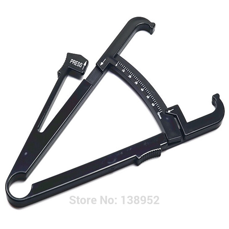2pc Body Fat Caliper with Body Mass Measuring Tape Tester Fitness Weight Loss Muscle black color 2pcs/set
