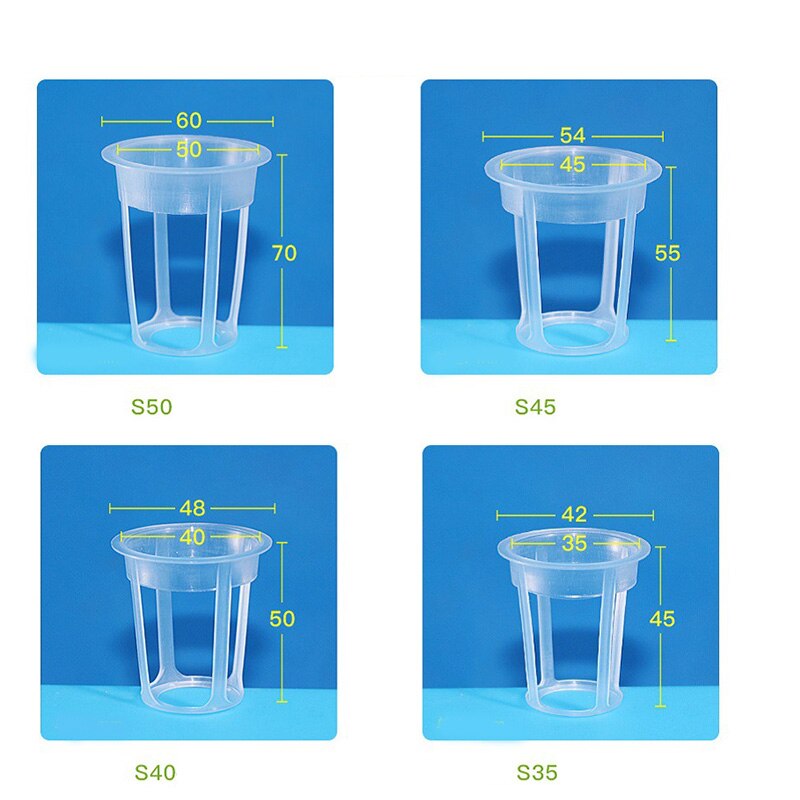 100 st trädgård plastnät koppar slitsade nät nät koppar plantering korg kopp set bred läpp hink korg för hydroponics usj 99