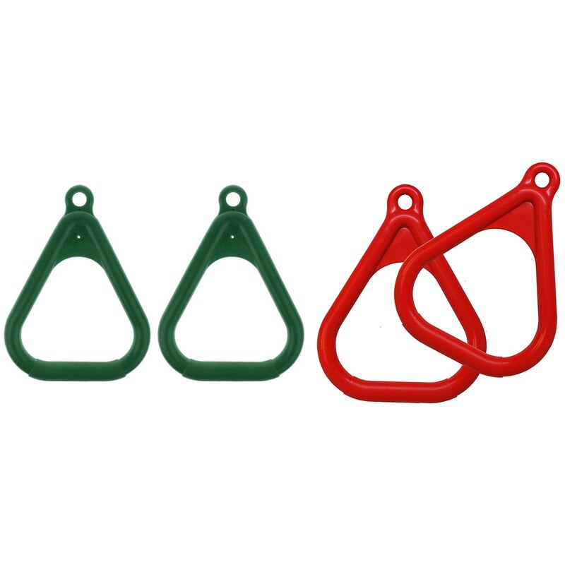 4 Pcs Trapeze Ring Swing Playset Trapeziumvormige Ring, Red & Dark Green