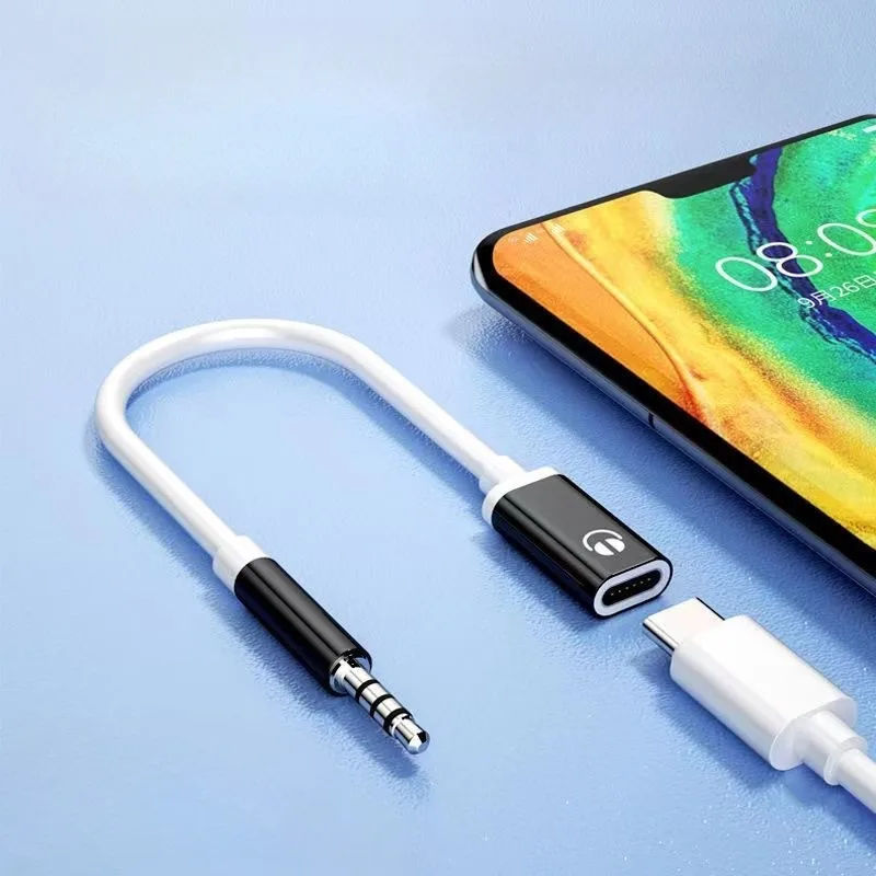 3.5mm Male to Type-c Female Headphone Aux Cable Converter Type-C To 3.5mm Jack Converter Earphone Audio Adapter Cable 1pcs