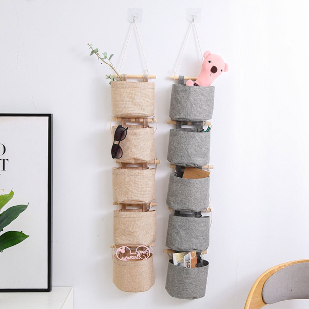 Wall Door Hanging Wardrobe Storage Bag Stackable Organizer Flower Pot Sundries Container Magazine Pockets Bedroom Supplie