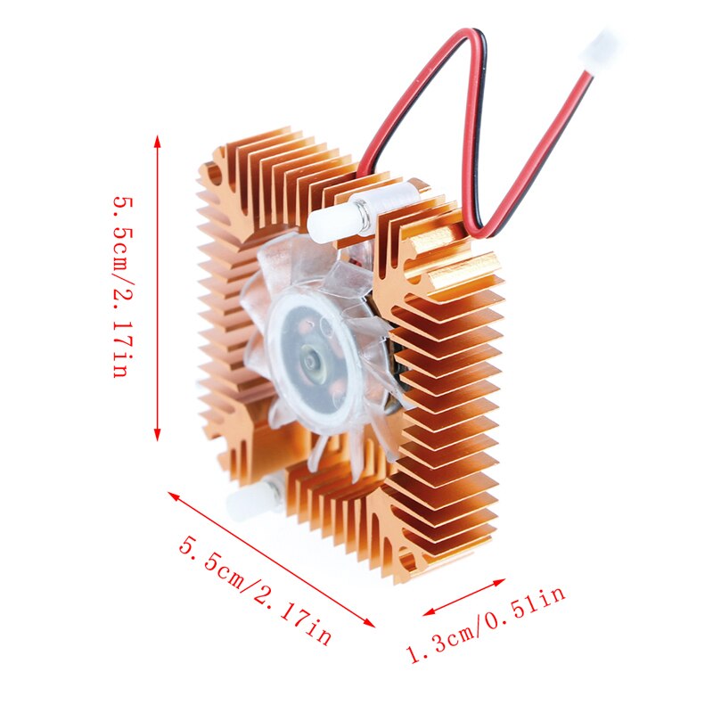 2-Pin 55mm PC GPU vídeo VGA Tarjeta de disipador de calor de ventilador de refrigeración 12V 0.10A