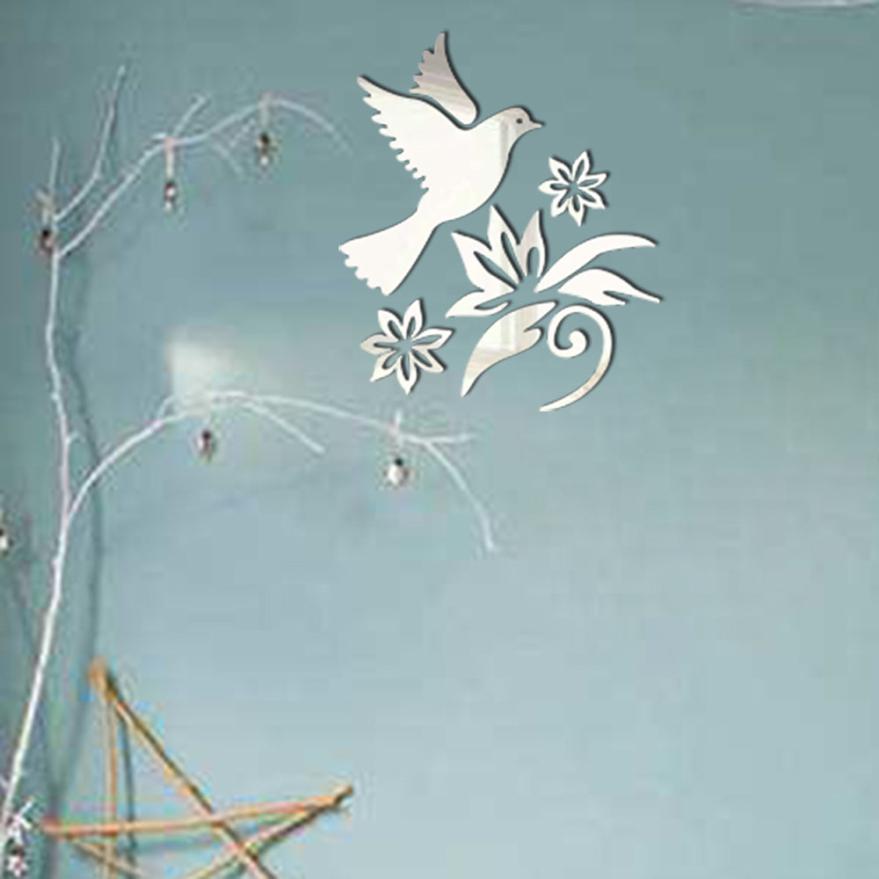 Wallstickers etiqueta da parede mirror 3d aftagelige klistermærker til væg badeværelse diy indretning wallsticker 18 mar 29