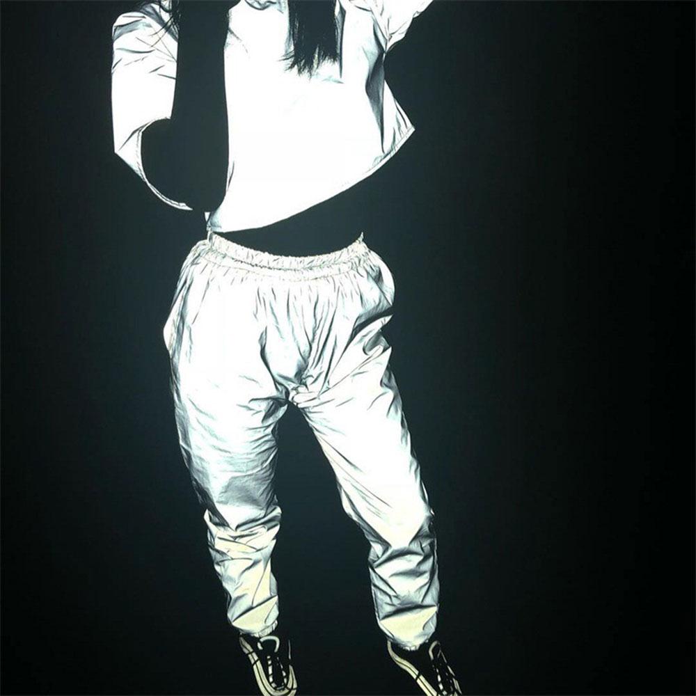 Hardloopbroeken, lange lichtgevende broeken, joggingbroeken, elastische nachtreflecterende broeken, casual, hoge taille, feestsporten, klimmen