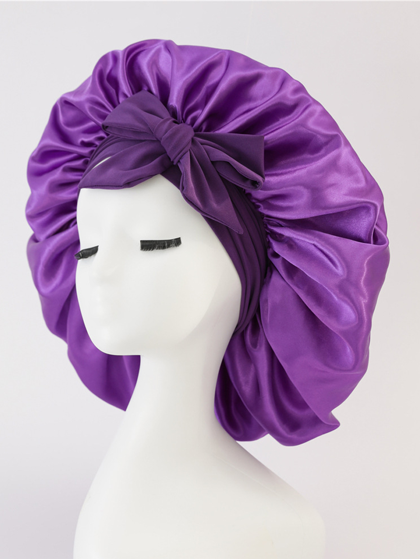 Silk Bonnet for Sleeping Women Satin Bonnet Hair Bonnet night sleep cap scarf wrap for curly hair With Tie Band for Curly Gi: White Oak